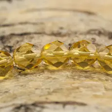 Glaspärla facetterad kula 7 mm, Honungsgul (15st)