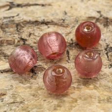 Glaspärla Unik 9x7 mm, Rosa (5st)