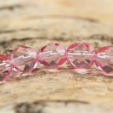 Glaspärla facetterad kula 7 mm, Rosa (15st)