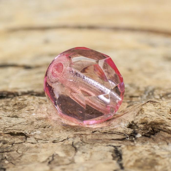 Glaspärla facetterad kula 7 mm, Rosa (15st)