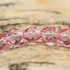Glaspärla facetterad kula 7 mm, Rosa (15st)