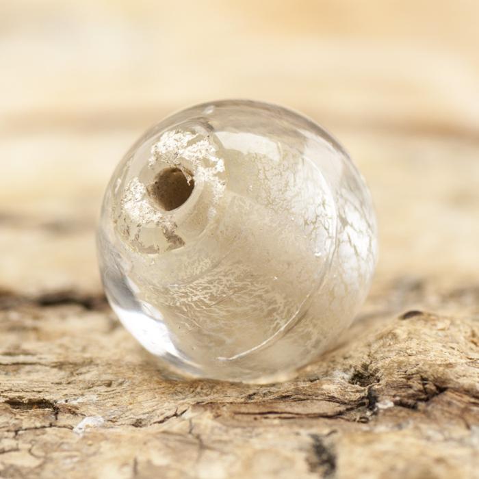 Glaspärla Unik 9x7 mm, Klar/Silverfärg (5st)