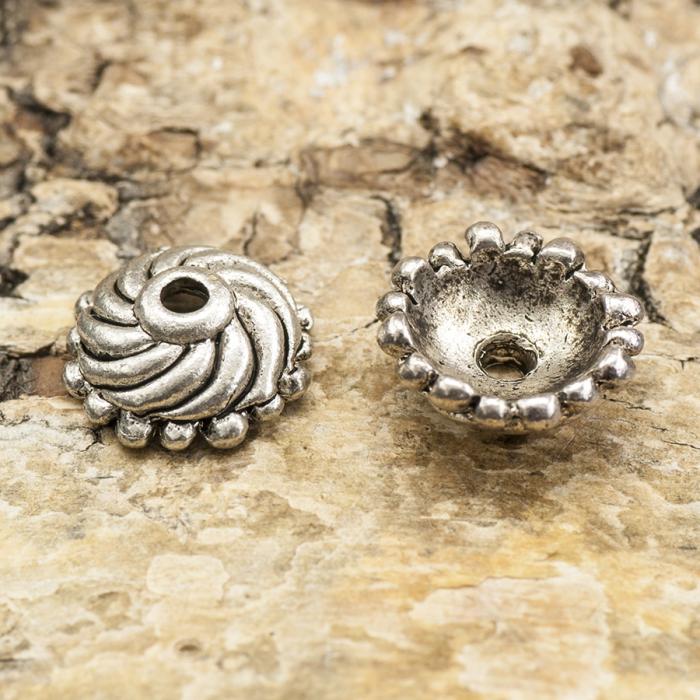 Pärlhållare Snurra 10 mm, Antiksilver (10st)
