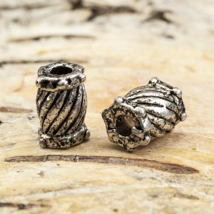 Metallpärla Tunna 8x5 mm, Antiksilver (5st)
