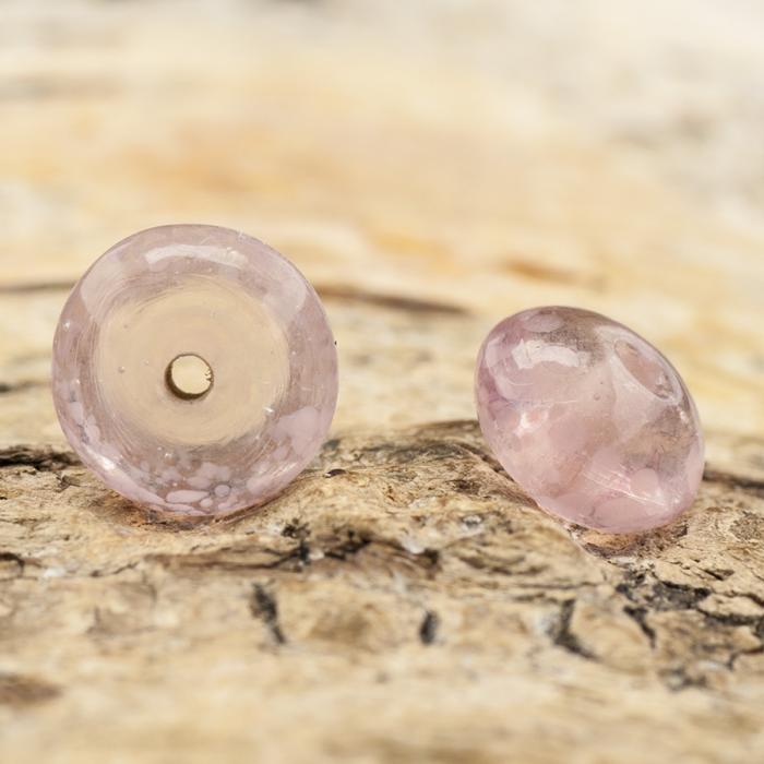 Glaspärla Pastill 10 mm, Rosa (10st)