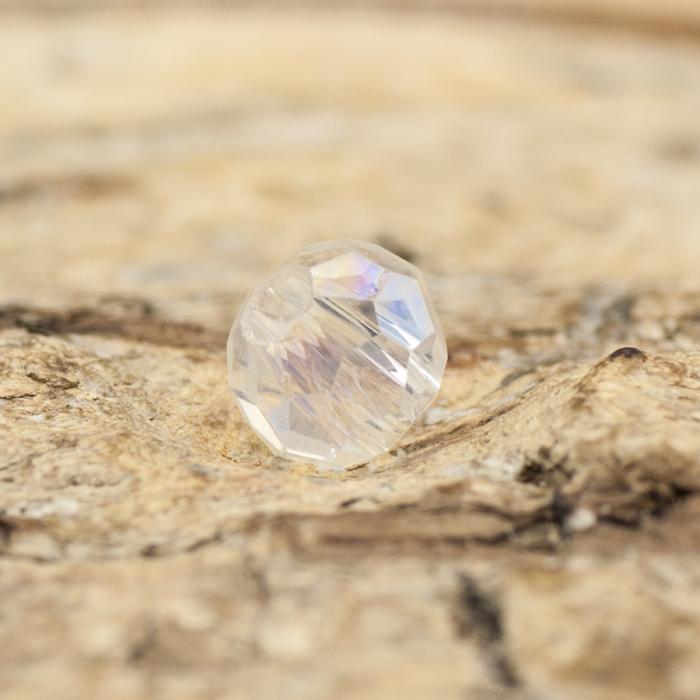 Glaspärla facetterad kula 4 mm, Klar AB (30st)