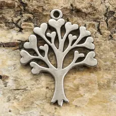 Berlock "Tree of Life" 25x33 mm, Thai Sterling Silverpläterad (st)