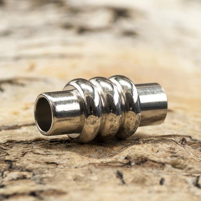 Magnetlås med ringar 9x18 mm, Platinafärg (st)