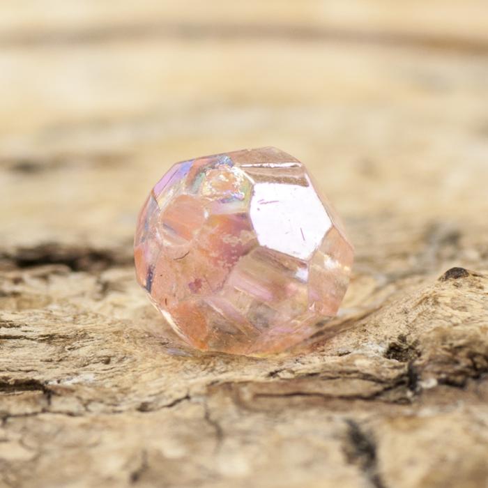 Akrylpärla facetterad AB 6 mm, Laxrosa (50st)