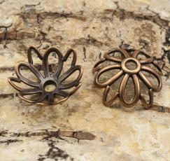 P&auml;rlh&aring;llare Blomma 25 mm, Antikkoppar (5st)