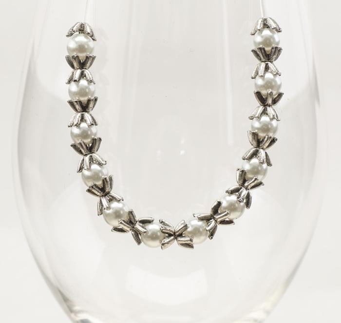 Pärlhållare Strålar 7x4 mm, Thai Sterling Silverpläterad (5st)