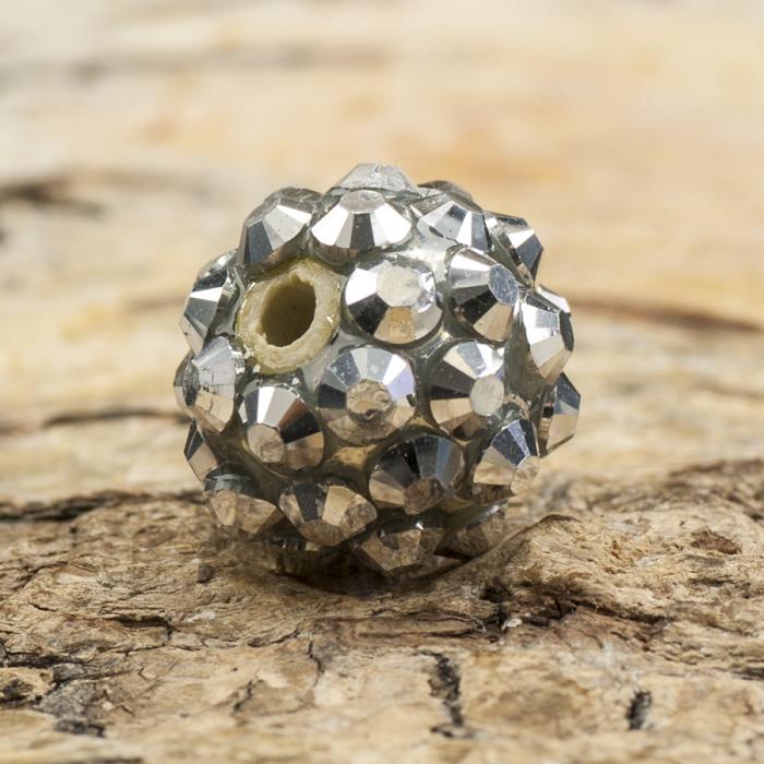 Resinpärla strass 12 mm, Silver (st)