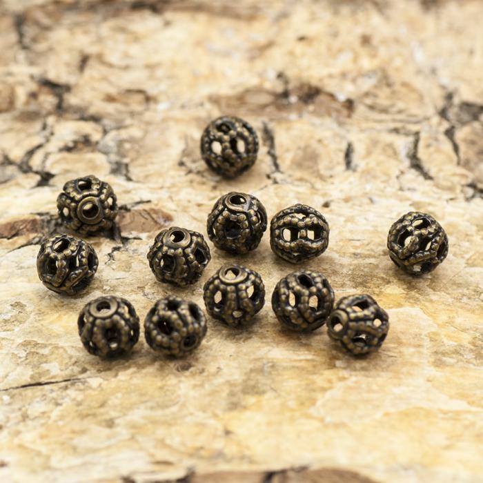 Filigrankula 4 mm, Antikbrons (10st)