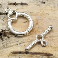 Stavlås Kärlek 13x18 mm, Silverfärg (5st)