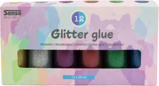 Glitterlim p&aring; flaska (12 st)