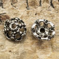 Pärlhållare Blomma 10 mm, Antiksilver (10st)