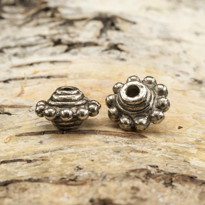 Mellandel Blomma 10 mm, Antiksilver (5st)