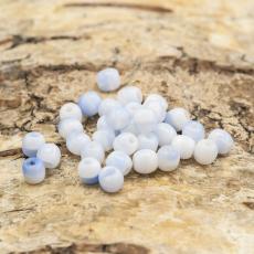 Glaspärla Unik 4x4 mm, Blå/Vit (60st)