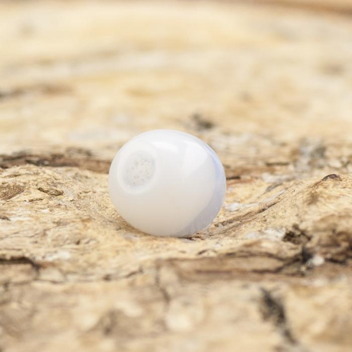 Glaspärla Unik 4x4 mm, Blå/Vit (60st)