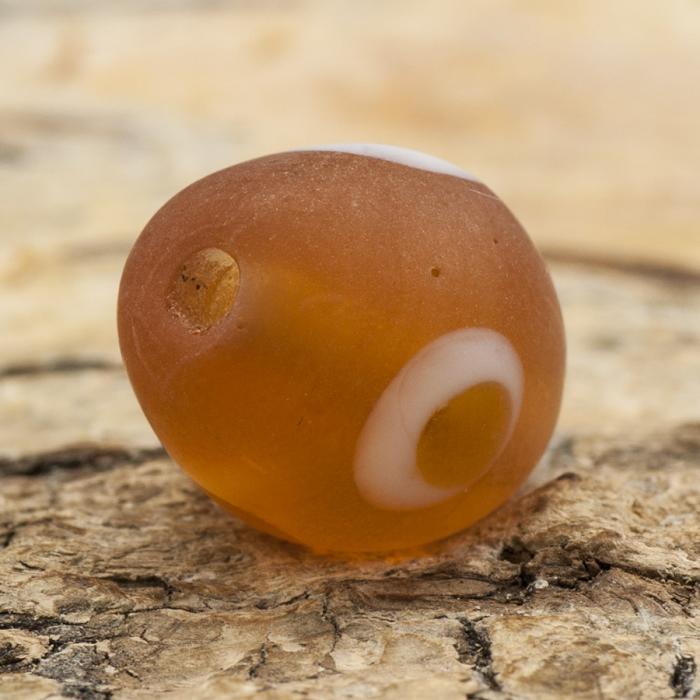 Oval glaspärla prick 11x14 mm, Orange (5st)