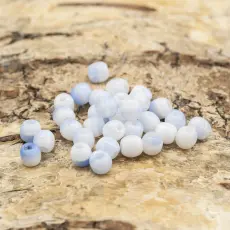 Glaspärla Unik 4x4 mm, Blå/Vit (60st)