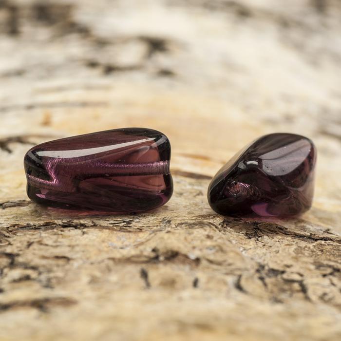 Glaspärla Vriden 9x17 mm, Lila (5st)