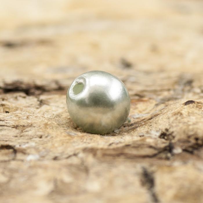 Vaxad glaspärla 4 mm, Silverblå (60st)