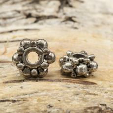 Mellandel Blomma 9 mm, Antiksilver (5st)