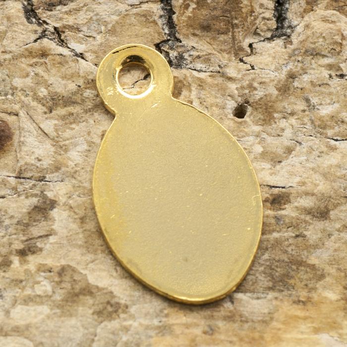 Tag Oval i Rostfritt stål 7,5x13 mm, Guldfärg (st)