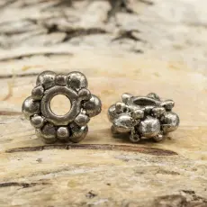 Mellandel Blomma 9 mm, Antiksilver (5st)