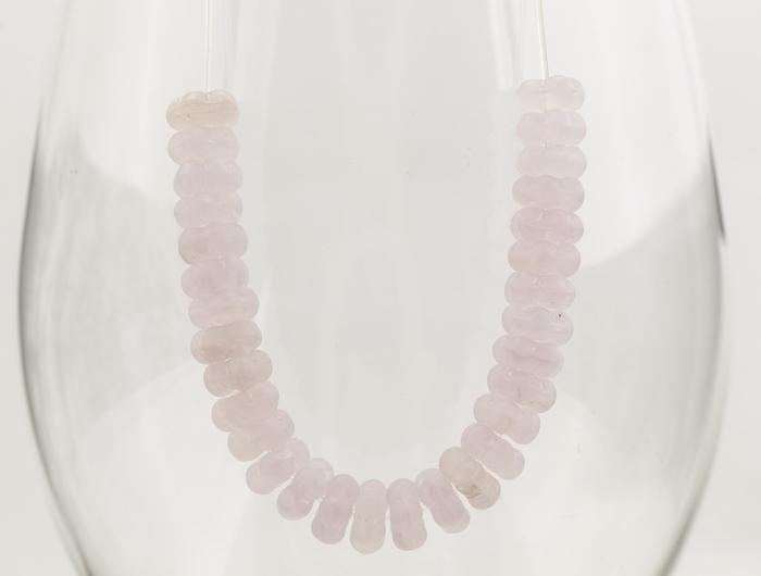 Frostad glaspärla blomma 7 mm, Rosa (20st)