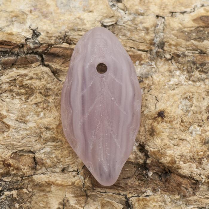 Frostat Glaslöv 7x14 mm, Lila (10st)