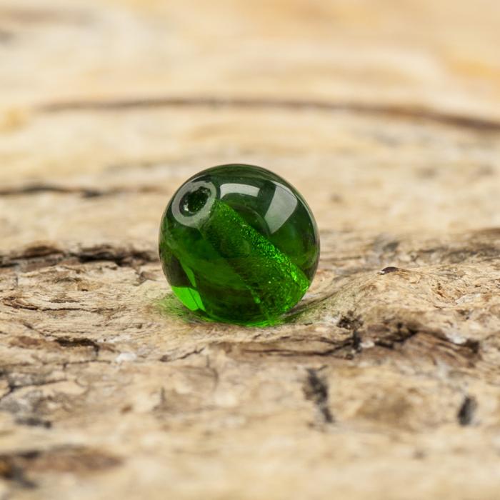Glaspärla Rund 6 mm, Mörkgrön (40st)