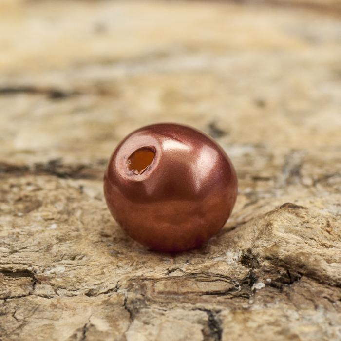Rund Akrylpärla 6 mm, Brun (50st)