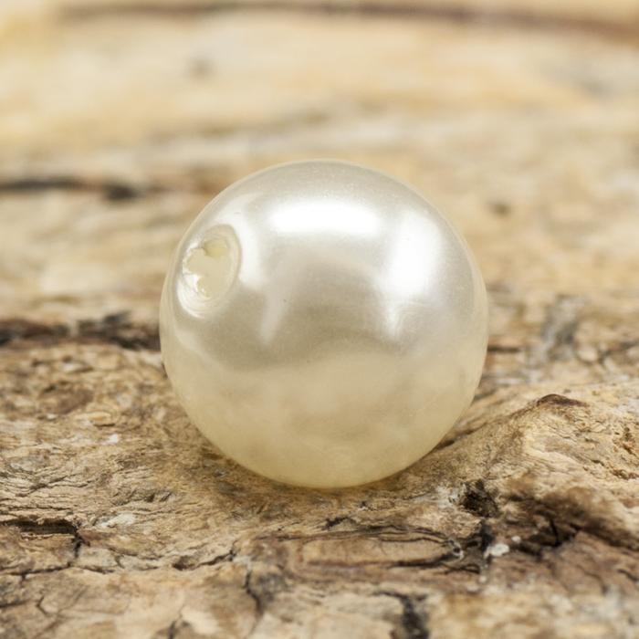 Rund Akrylpärla 8 mm, Vit (30st)