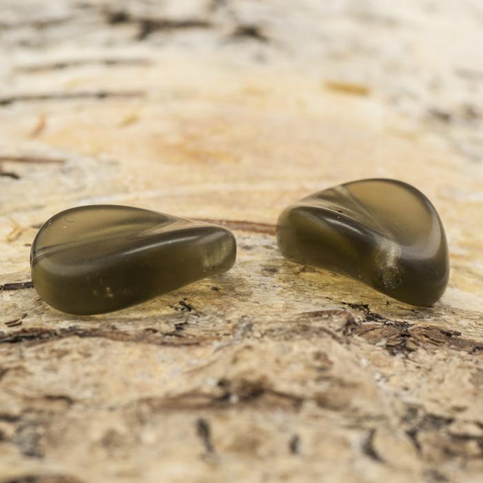 Glaspärla Vriden 11x13,5 mm, Grå (5st)