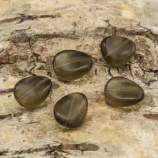 Glaspärla Vriden 11x13,5 mm, Grå (5st)