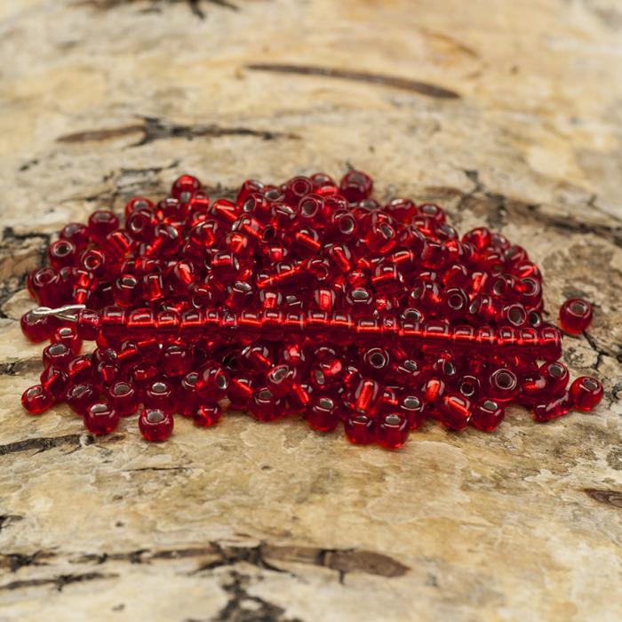 Seed Beads silverlined 3 mm, Mörkröd (20g)