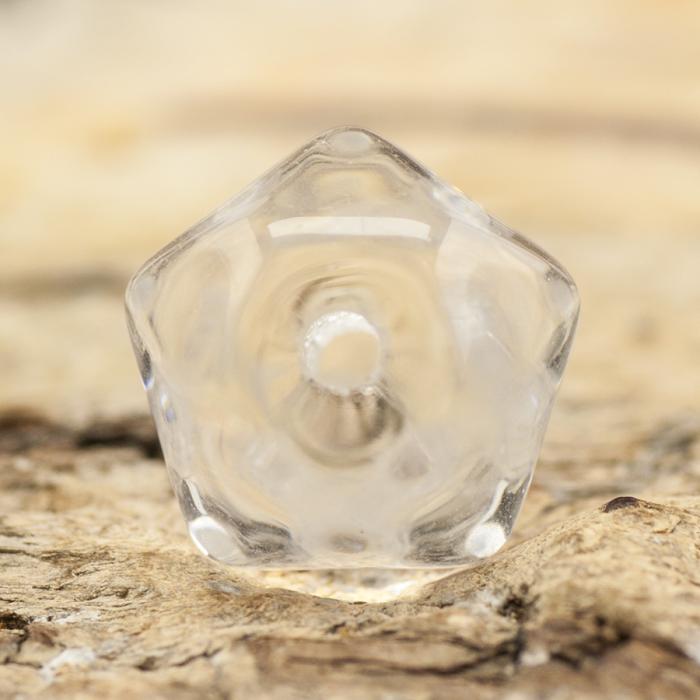 Glaspärla Pentagon 9 mm, Klar (15st)