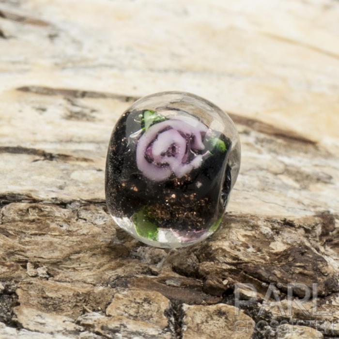 Pärla lampworkglas 10 mm, Svart (st)