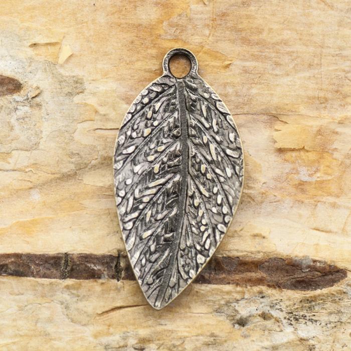 Hänge Löv 7,5x15 mm, Antiksilver (10st)