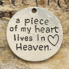 Berlock "Piece of my heart" 25 mm, Antiksilver (st)