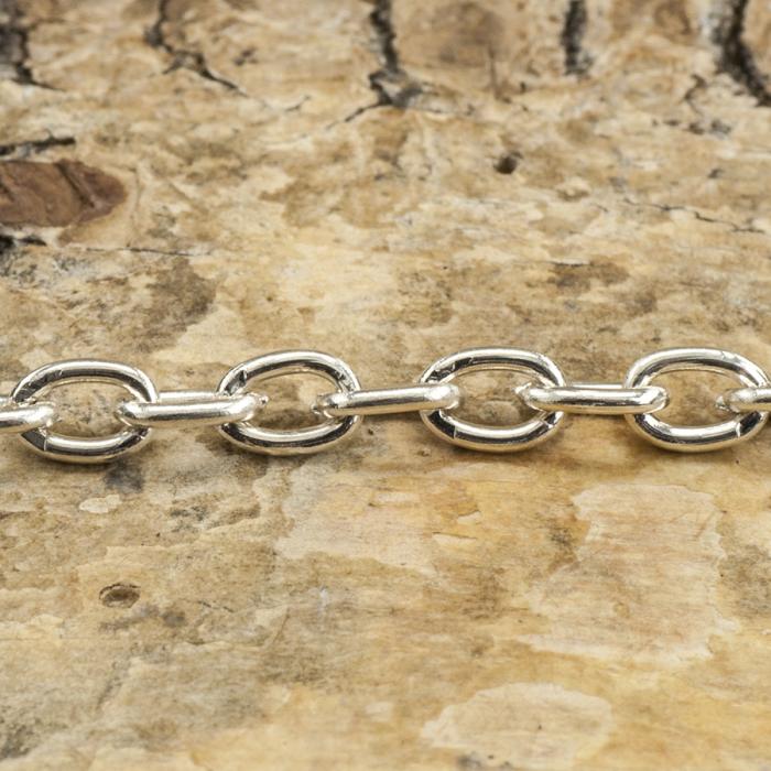 Ringkedja 3x4 mm, Silverfärg (meter)