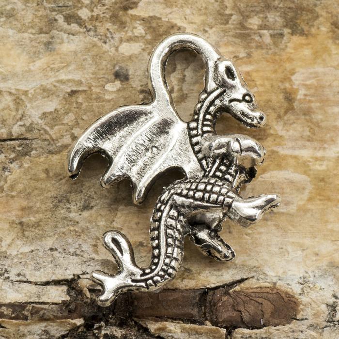 Berlock Drake 14x21 mm, Antiksilver (5st)