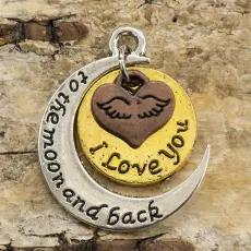 I Love You to the moon and back 21x25 mm, Mixfärgad (st)