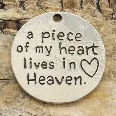 Berlock "Piece of my heart" 25 mm, Antiksilver (st)