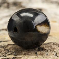 Träpärla 20x23 mm, Svart/Vit (5st)