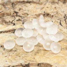 Frostad platt glaspärla 6 mm, Vit (20st)