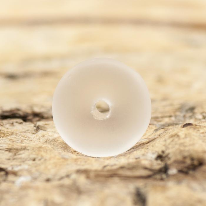Frostad platt glaspärla 6 mm, Vit (20st)