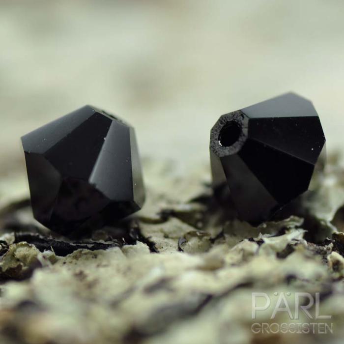 Swarovski bicone 6 mm, Jet (4st)